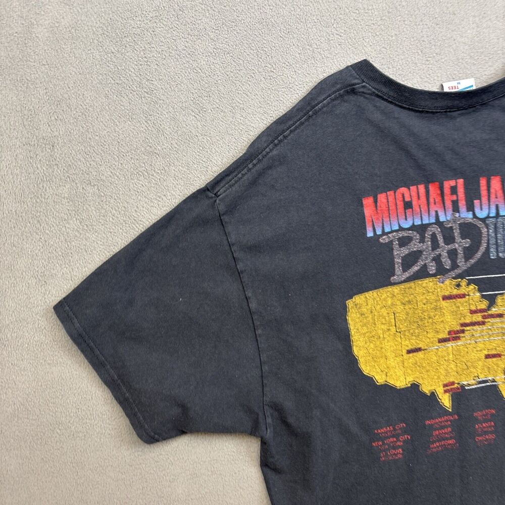 Junk Food Michael Jackson Bad Tour '88 Short Sleeve Top Gray Shirt Size M - Picture 10 of 12